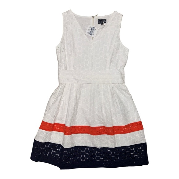 Duffield Lane A-line White and Red Midi Dress - Picture 1 of 4